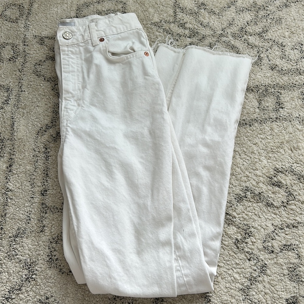 Zara White Wide Leg Jeans Size 4